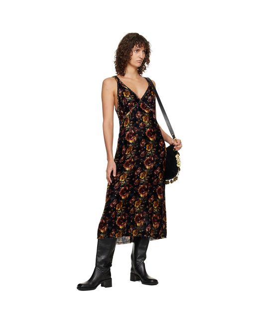 R13 Black Grunge Slip Dress
