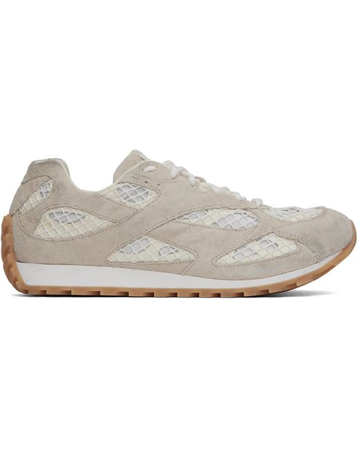 Bottega Veneta Gray Orbit Suede Mesh Runner Sneakers