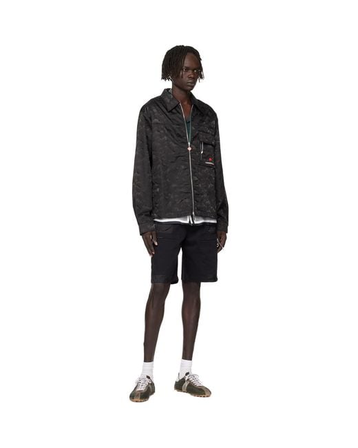 Casablanca Black Nylon Mountain Camo Cargo Shorts for men