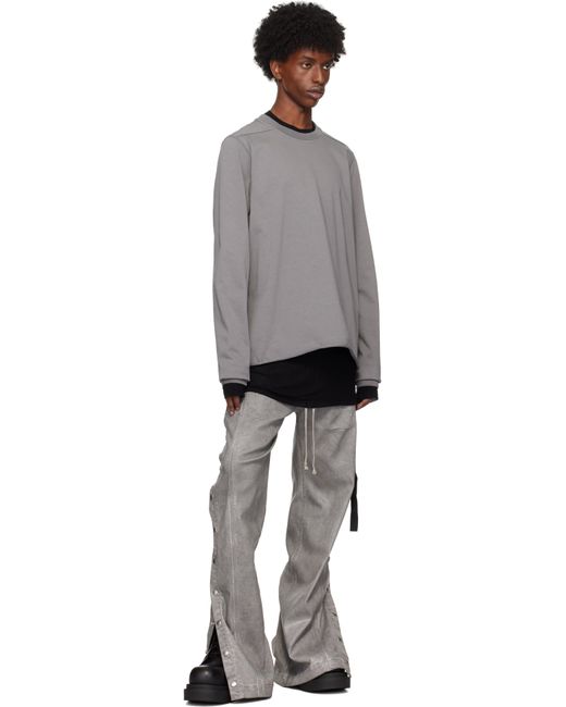 【Rick Owens】Porterville ロールエッジ スウェットシャツ メンズ Rick Owens グレー Porterville ロールエッジ スウェット
