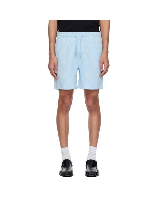 Casablanca Blue Applique Monogram Sweat Shorts for men