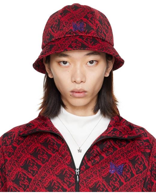 Needles Red Bermuda Bucket Hat for men