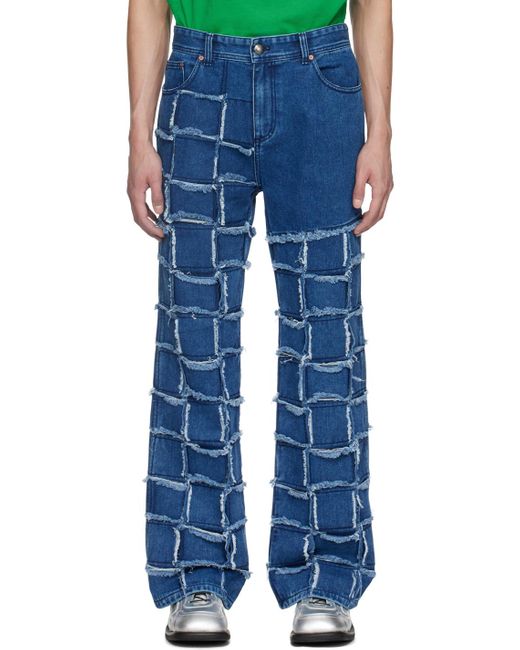 ANDERSSON BELL Blue New Patchwork Jeans for men