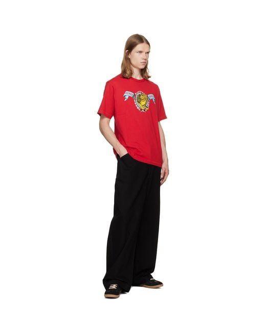 KENZO Red Paris Jumping Tiger' T-Shirt for men