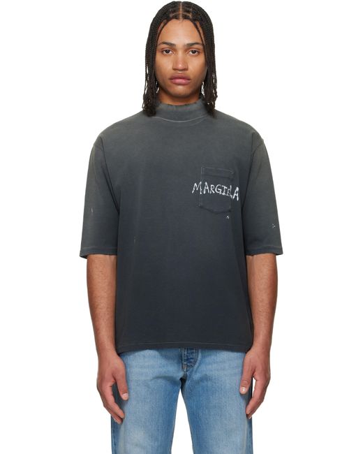 Maison Margiela メンズ ブラック Faded Paint Splatter Tシャツ