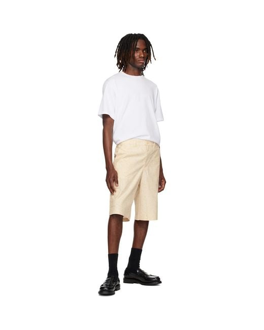 Lacoste Natural Straight Fit Printed Bermuda Shorts for men