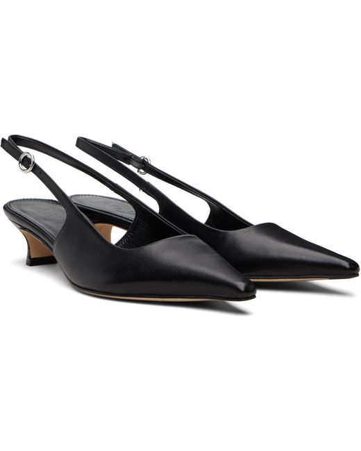 Aeyde Black Catrina Slingback Heels