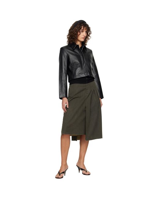 Nour Hammour Black Bleeker Fitted Leather Jacket
