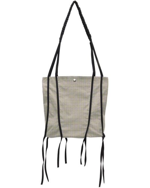 Kiko Kostadinov Gray Maersk Check Tote in Black for Men Kiko Kostadinov Gray Maersk Check Tote in Black for Men