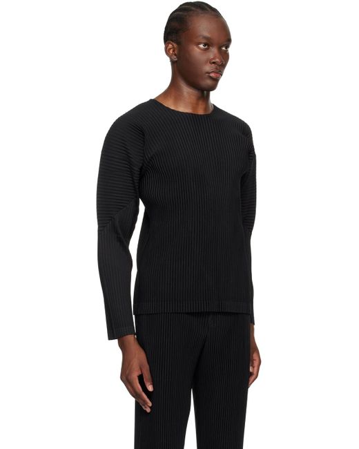 Homme Plissé Issey Miyake Black Basics Long Sleeve T-Shirt for men
