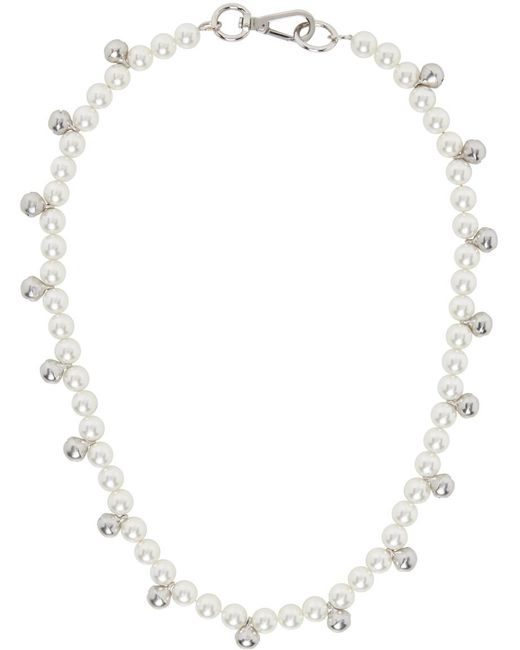 Collier blanc à clochettes et à perles Simone Rocha pour homme en coloris White