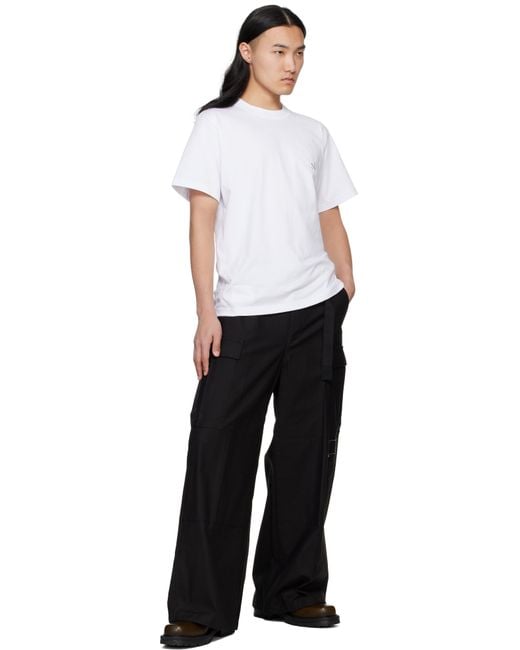 Sacai Wtaps Edition Cotton Back Satin Cargo Pants in Black for Men