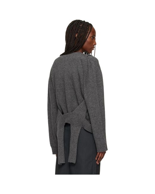 Issey Miyake Gray Backpack Knit Sweater