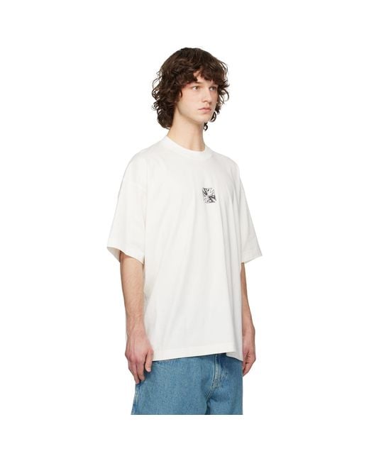 Vetements White Off- Biker Cross Logo T-Shirt for men