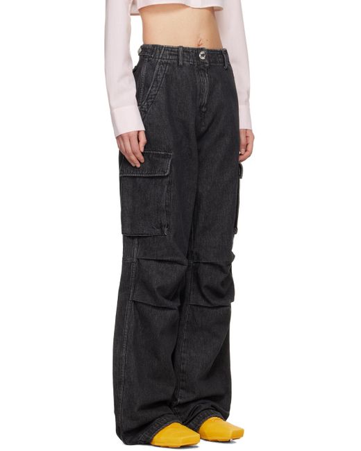 Coperni Black Faded Denim Cargo Pants