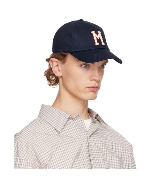 Moncler Blue Cotton Gabardine Baseball Cap for men