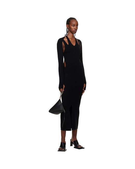 Dion Lee Black Plaited Midi Dress