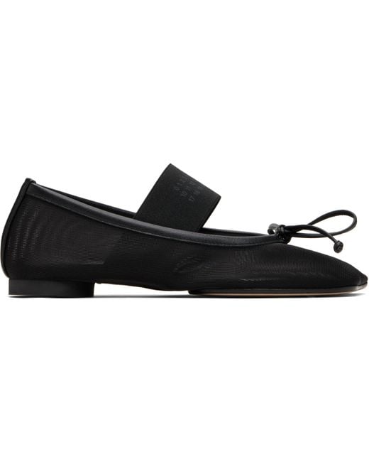 MM6 by Maison Martin Margiela Black Anatomic Numeric Ballerina Flats
