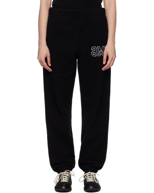MM6 by Maison Martin Margiela ブラック フリース スウェットパンツ Black