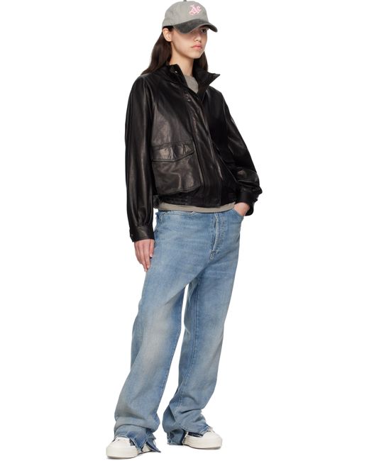 Baskets De Court Basses Bleu Marine Et Blanc En Denim À Quadrigrammes Amiri en coloris Blue