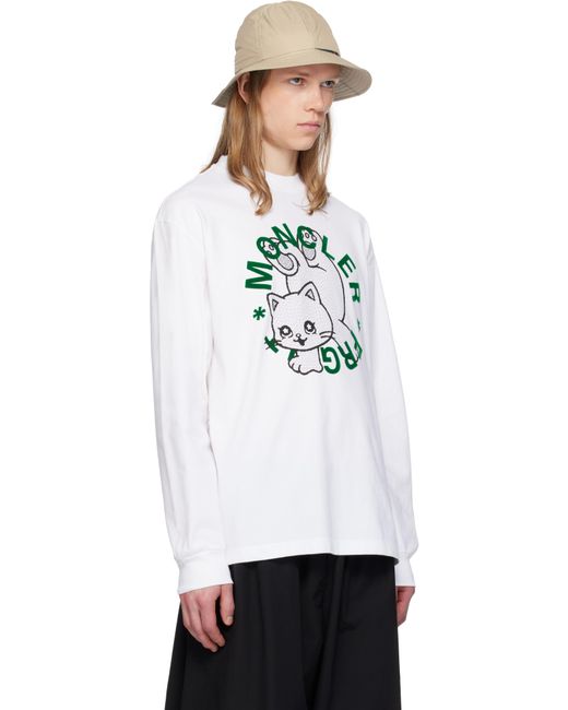 メンズ Moncler Genius Moncler X Frgmt Hiroshi Fujiwara ホワイト Cartoon Logo Tシャツ White