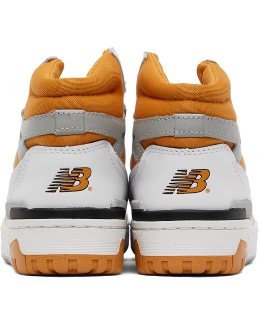 New Balance Black White & Orange 650 Sneakers