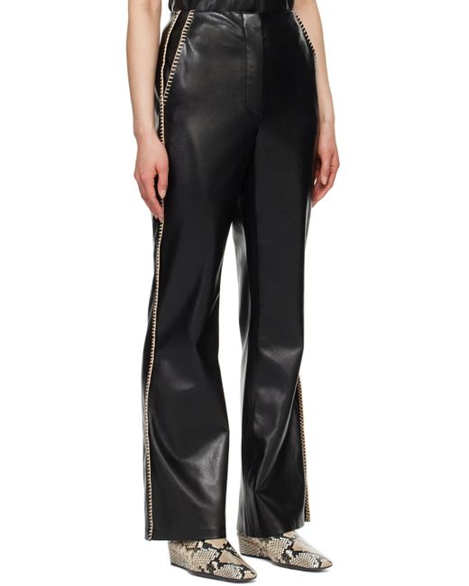 Pantalon manola noir en cuir synthétique Nanushka en coloris Black