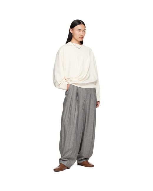 Hed Mayner White Off- Asymmetric Sweatshirt for men