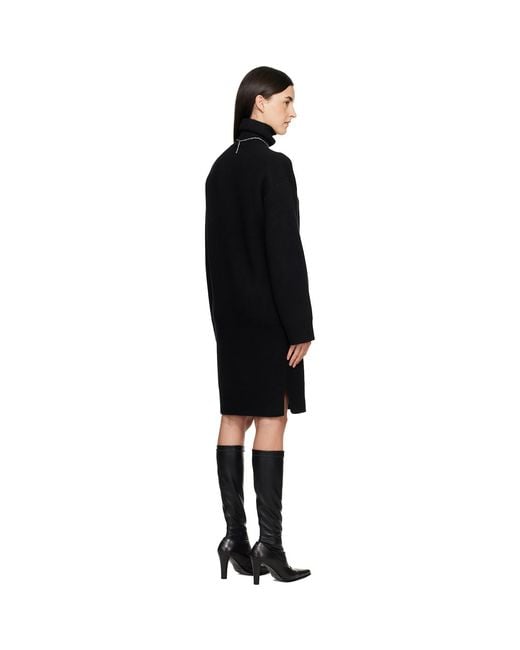 Totême Black Broad Turtleneck Minidress