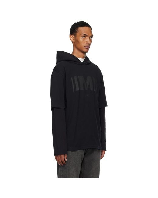 MM6 by Maison Margiela Black Printed Hoodie for men