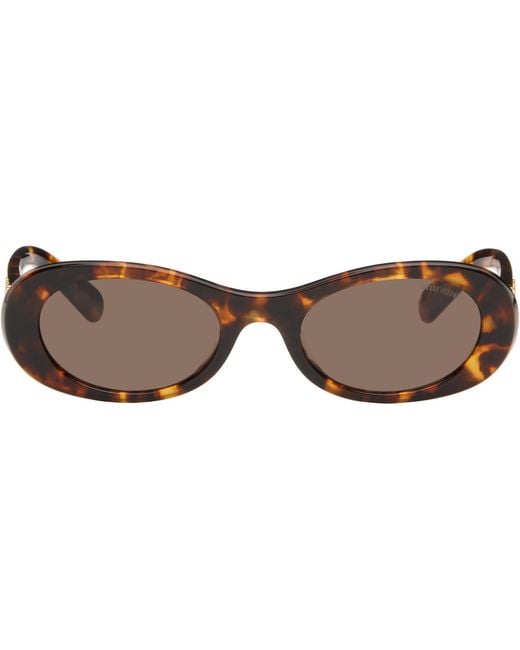 Miu Miu Brown 'Miu Glimpse' Sunglasses