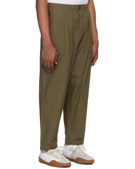 Pantalon kaki à plis Universal Works pour homme en coloris Green
