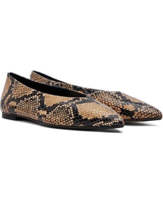 Aeyde Brown Moa Pointed-Toe Ballerina Flats