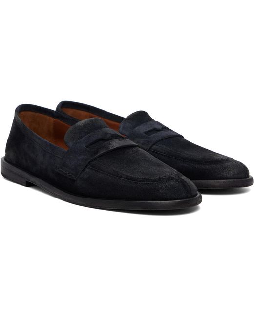 Marsèll Blue Stesa Reversed Leather Loafers for men