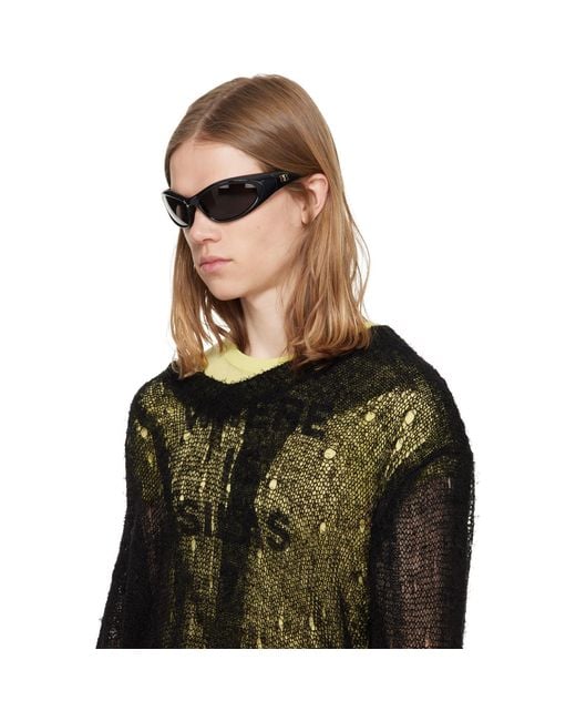 Balenciaga Black Oval Sunglasses for men