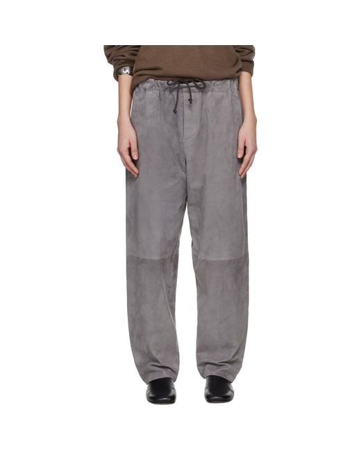 Meta Campania Collective Black Ed Unlined Drawstring Lamb Suede Trousers
