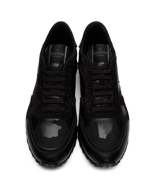 valentino black camo trainers