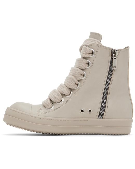 Rick Owens Gray Off-white Washed Calf Sneakers for men
