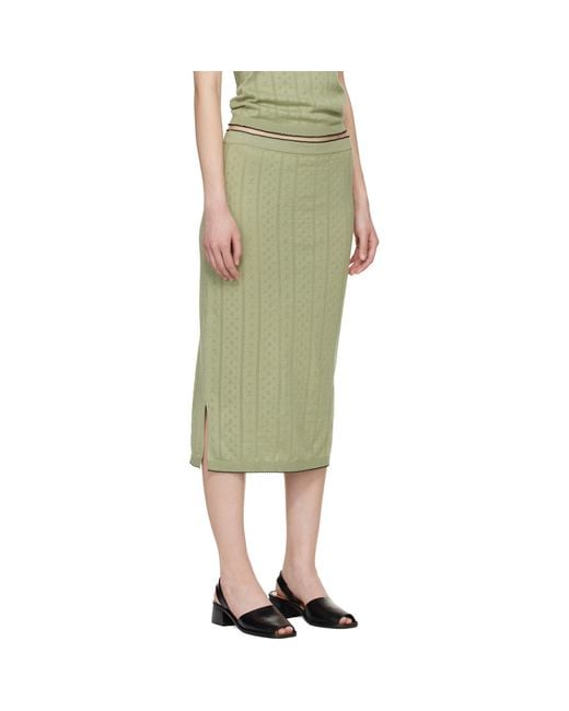 B.B. Wallace Green Khaki Serra Midi Skirt