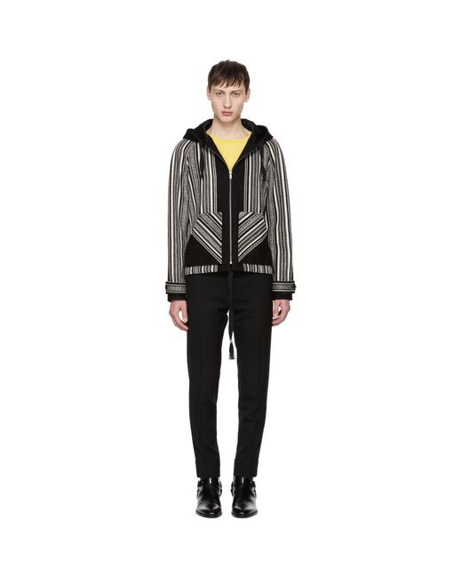 Saint Laurent Wool Black And White Baja 