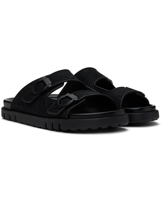 Ferragamo Black Double-Strap Sandals for men