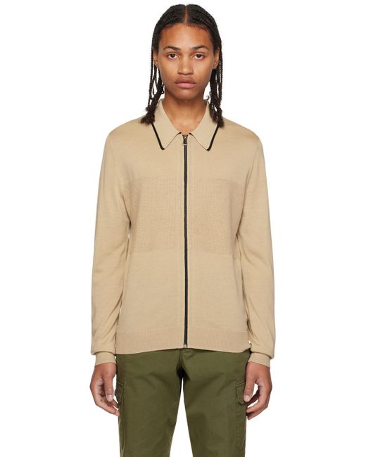 PS by Paul Smith Natural Beige Zip Sweater for men
