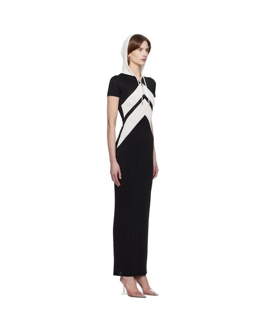 Jean Paul Gaultier Black 'The Chevrons' Maxi Dress