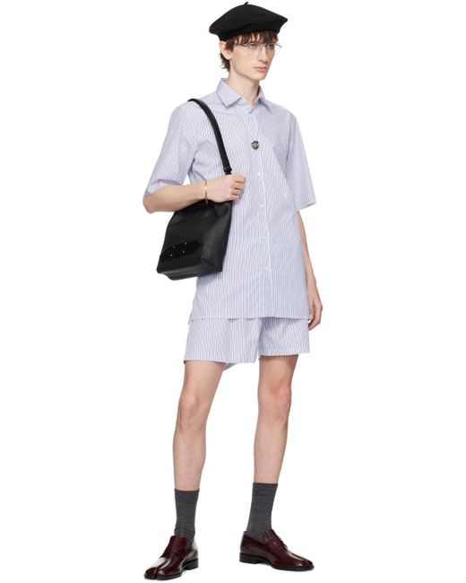Maison Margiela Blue & White Striped Shorts for men