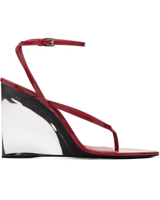 Alaïa Red Invisible Thong Heeled Sandals