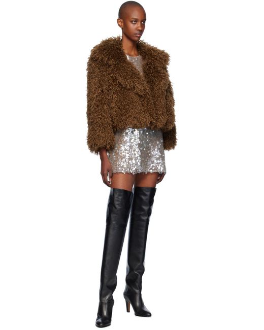 Blouson Brun Clair En Fourrure Synthétique À Poils Frisés Anna Sui en coloris Brown