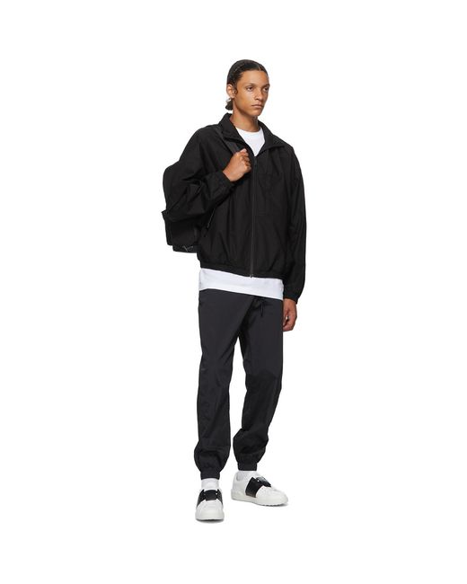 Marcelo Burlon Black Logo Tech Track Jacket for men