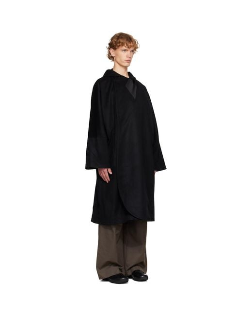 Kiko Kostadinov Black Munno Hooded Coat for men