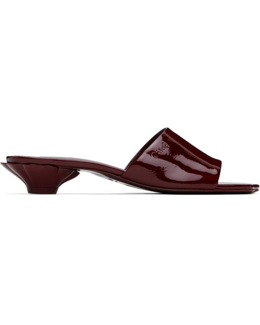 Chloé Black Burgundy Flower Sandals