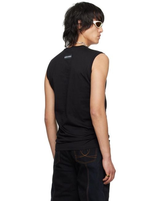 MARINE SERRE Black Sleeveless T-shirt for men